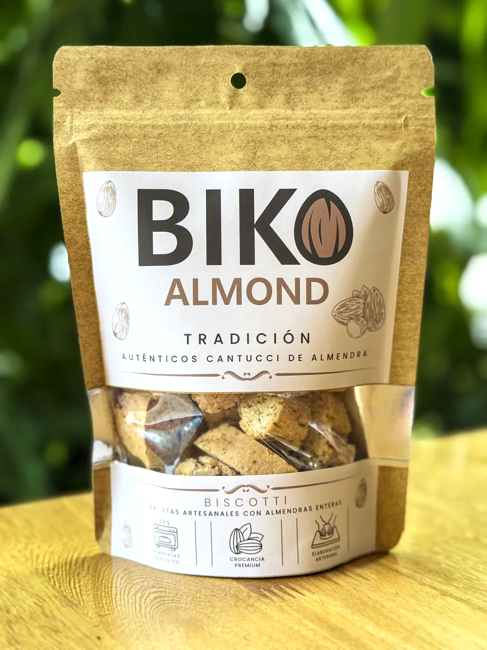 Detalle de textura del biscotti de almendra